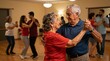 © Cloudyew - Joyful Seniors Dancing Together in a Community Hall Setting
