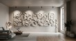 © mochalfin - Abstract wall art installation in a modern minimalist living room design