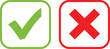 © Mst - Visual representation of approval and disapproval symbols using checkmark and cross. Vector