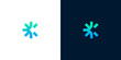 © anello - Modern abstract geometric logo design with a gradient blue and green futuristic asterisk symbol on white and dark backgrounds