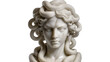 © Maria - White marble Medusa bust with coiled snakes for hair, isolated on transparent background