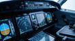 © Taras Roshchuk - The cockpit features various flight instruments and control panels. Screens display navigation data and flight information while crew members manage operations inside the aircraft