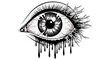 © Agil - Disturbing Eye Illustration with Dripping Eyelashes and Veins