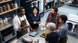 © Ruslan Abdullin - Chef and manager discussing restaurant menu with kitchen staff