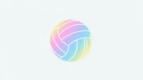 Soft gradient volleyball illustration in delicate pastel hues on a clean background, embodying
