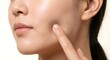 © 남혁 조 - Woman Touching Her Smooth Cheek - Elasticity and Anti-Aging Skincare Concept