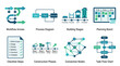 © AI.noevation - Vector set of business process diagrams and workflow illustrations showcasing planning stages and task management