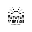 © FAS - Minimalist sun and waves illustration with inspirational text and bible verse