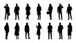 © MDRian - A collection of diverse silhouetted figures of people in various casual and professional poses high quality