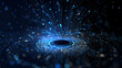 © Moddy - A digital visualization of glowing blue particles emanating from a central vortex, representing data or energy flow