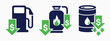 © MDRifat - Icons showing decrease in fuel and energy prices gas pump propane tank and oil barrel vector illustration