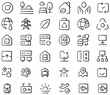 © PNG Designs  - Minimal line icon set – Eco, navigation, business & UI outline symbols pack