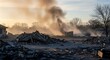 © Gundala - destroyed buildings with smoke rising.