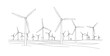 © Mohammad - Hand drawn line of multiple wind turbines a flat plain energy power generation