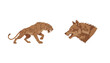 © Cristina - Saber-Toothed Cat and Wolf in Confrontation