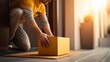 © Maina - Delivery Worker Placing Package at Doorstep of Residential Building