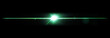 © Ali - green glowing cinematic lens flare streak with intense light beam, abstract horizontal light leak overlay isolated on black background, high energy visual effect for design