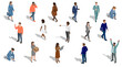© Sandaruwan - Diverse people set walking and interacting in isometric style | Multicultural men and women character collection performing various daily activities