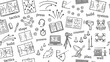 © N R B - Football coaching tactics and strategy doodle pattern for sports education, broadcasting design, and training material backgrounds
