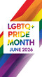 © Inspire Shots Hub - Colorful image with 'LGBTQ+ Pride Month June 2026' text. Shows LGBTQ+ pride month celebration in June, using rainbow color symbol for the LGBTQ+ community