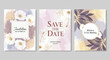 © Simon - Beautifully designed wedding invitation templates with floral and botanical elements in a watercolor style, perfect for save the date and welcome announcements