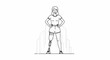 © dulur - Woman with prosthetic leg stands confidently against city backdrop