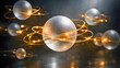 © Rupantar - Abstract Atomic Nucleus with Electron Orbits, Science and Technology Concept