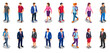 © Sandaruwan - Isometric people character set with walking and standing figures | Professional and casual men and women collection for architectural visualization