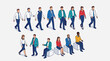 © S.Siam - Set of isometric business people walking and sitting