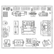 © Arfin - Detailed overhead perspective of an organized engineering workshop layout showcasing various machinery and tools illustrating a systematic industrial environment for manufacturing and