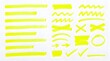 © Aditiya - Various bright yellow highlighter strokes and essential graphic elements for emphasis on white.