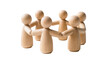 © Lukas - Six wooden peg dolls holding hands in a circle, isolated on transparent background
