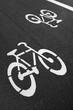 © a40757se - Bike lane. Sign for bicycle painted on the asphalt.