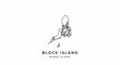 © timin - Minimalist outline of an island's landmass with text below