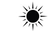 © Adnan - Black silhouette of a sun with many sharp rays extending outwards from the center on a plain white background.