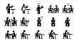 © Sunnn - Restaurant and cafe icons depicting dining, service, and customers