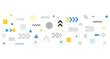 © Mahmud Hasan Rashed - Abstract geometric shapes in a playful pattern with blue yellow and black against white