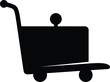 © Golshan Ara Monny - Silhouette of hotel luggage cart with suitcase for travel vector design