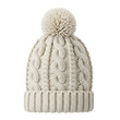 © Joy - Cozy knitted winter hat with pom pom, warm beanie isolated on transparent background