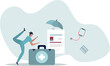 © Oleg - Health insurance.Doctor offering medical insurance policy contract..flat vector illustration.person's life situation and his activities.