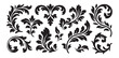 © FARJANAAKTER - Damask floral patterns with baroque scroll elements and vintage classic foliage silhouettes