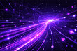 © MD - Abstract futuristic vector background with vibrant purple and pink light trails representing high-speed data transmission, artificial intelligence networks, fiber optics, and digital flow.
