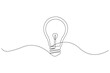 © Mominur - Light bulb continuous one line drawing minimalist style isolated outline illustration idea conceptWeb