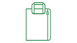 © Saim - Green fanny pack line icon vector illustration, minimalist waist bag design for travel and fashion accessories. Scalable flat graphic for web, mobile apps, and user interface design projects.