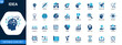 © JIm Studio - Idea icon set, creative thinking, brainstorming, innovation, solution, lightbulb, brain, inspiration concepts. Solid icons collection. Vector.