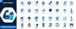 © JIm Studio - Supplement icons set. Vitamin, protein, capsule, minerals, fish oil, calcium, probiotic, electrolyte, antioxidant, herbal nutrition. Solid icons collection. Vector.