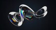 © fauziah - Abstract chrome loop flowing against a dark background reflective surface