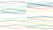 © FokalArt - Editable Ocean Wave Line Pattern Set, Abstract Flowing Stripe Background Collection in Teal, Coral and Aqua for Summer, Lifestyle, Textile and Fresh Design