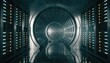 © Justlight - Medium shot of a secure vaultlike server room with glowing data racks highlighting the advanced domestic custodian infrastructure for safekeeping digital assets.