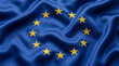 © Hamzah - Waving European Union flag on smooth blue silk fabric, concept of EU diplomacy, economy and political stability